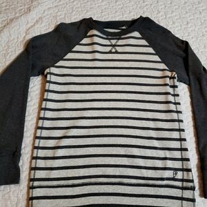 EB Gray striped crew neck sweater